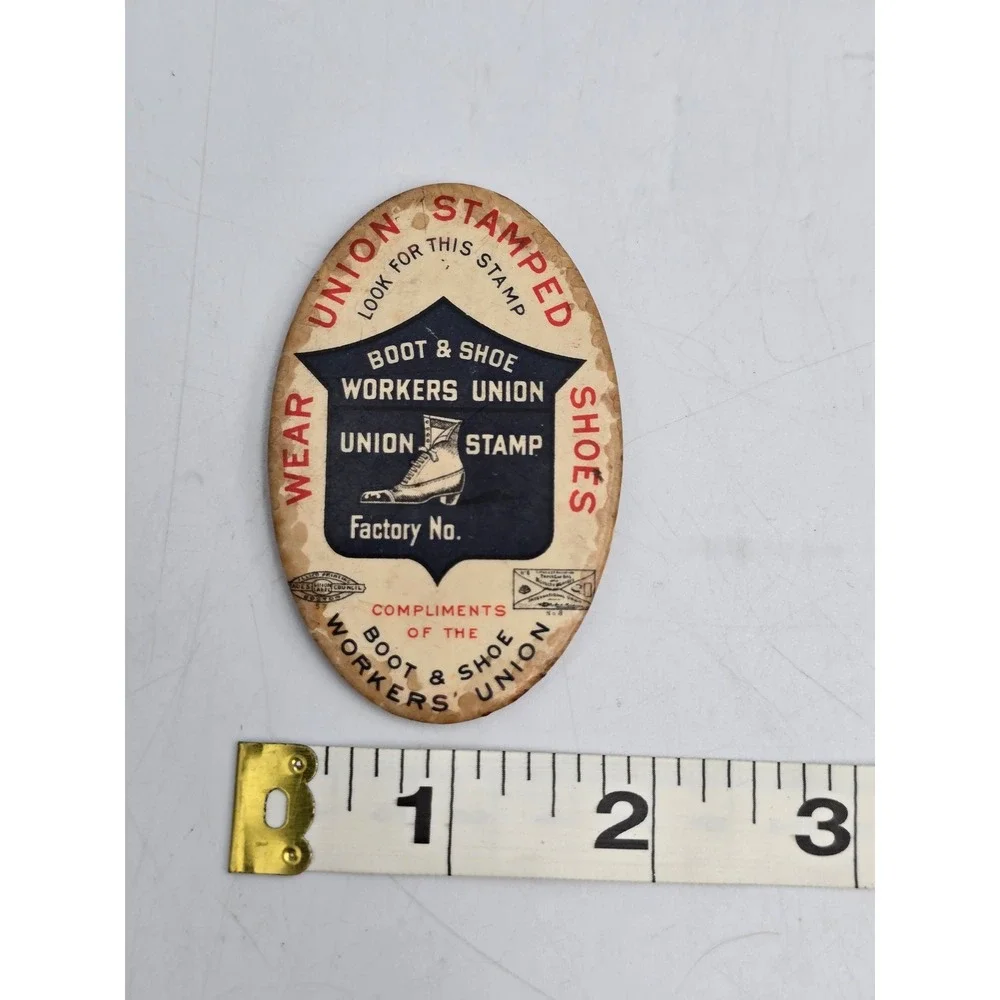 Boot & Shoe Workers Union Antique Celluloid Pocket Mirror Hidden Photo Good